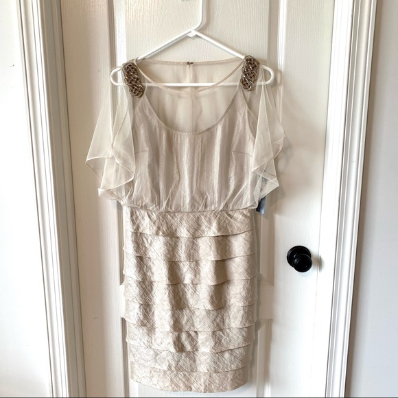 NWT LONDON TIMES Petite Layered Ruffle Dress—SZ 8P - Picture 9 of 16